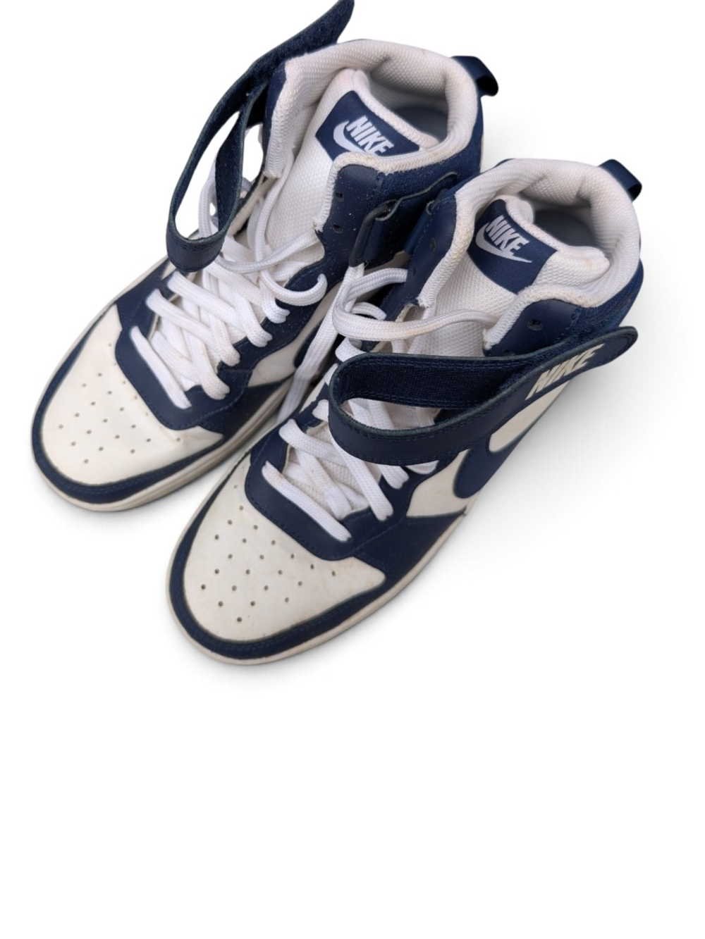 Nike Men’s High-Top Sneakers in Navy and White - Picture 1 of 5